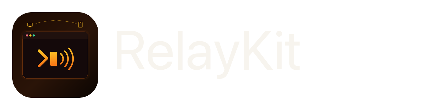 RelayKit wordmark, light type